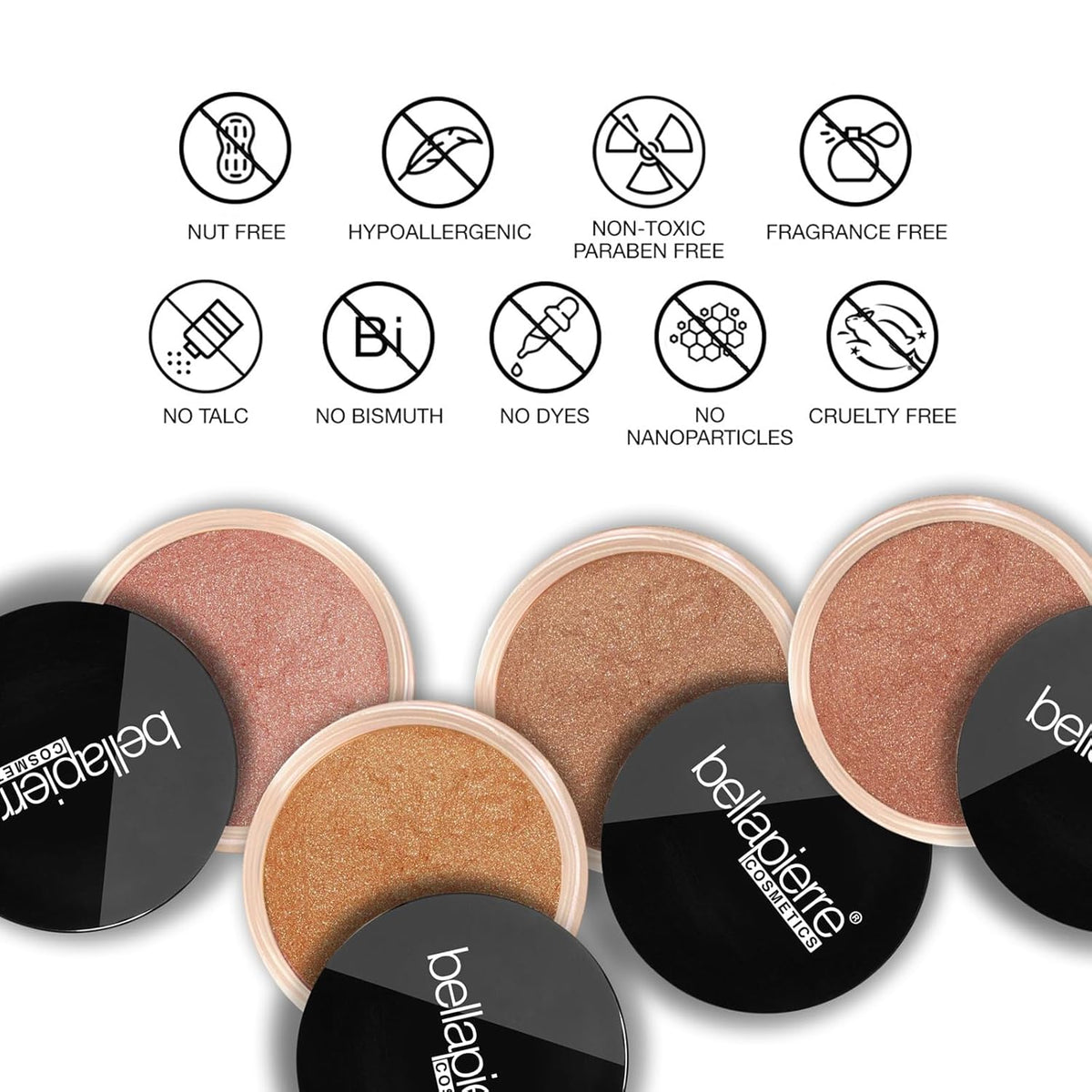 bellapierre Mineral Bronzer - Loose Powder | SPF Protection | Warms Skin Tone for a Sun-Kissed Look | Non-Toxic & Paraben Free - Peony - 0.3 Oz