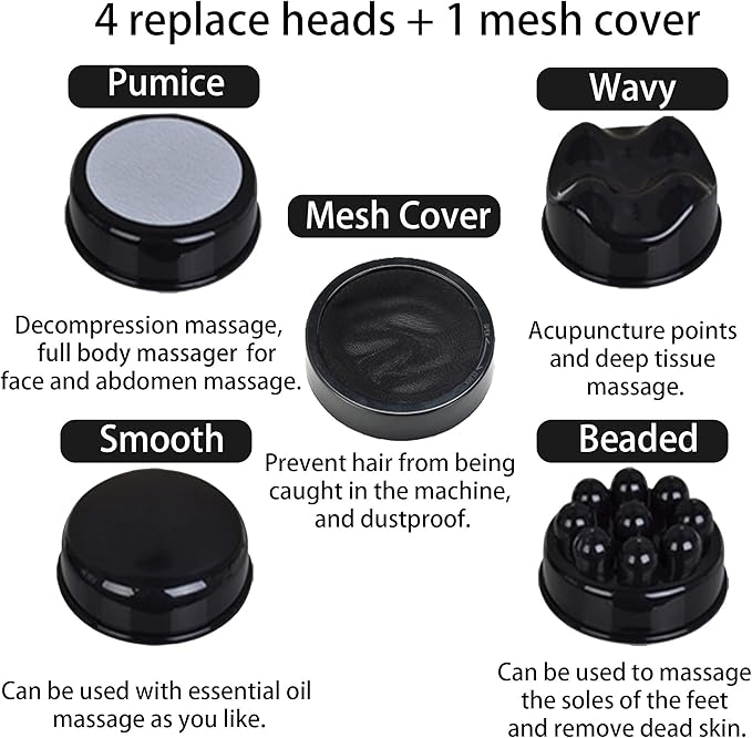 Handheld-Cellulite Massager, Body Sculpting-Machine Full Hand Held Back-Massager, Body Shaper for Women, Celulitis-Remover with 4 Massage Wand Attachments