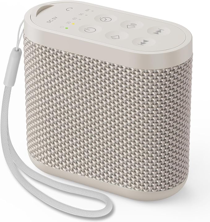 Portable Sound Machine for Travel, White Noise Sound Machine for Sleeping, 52-Hour Lasting Mini Noise Machine with 21 Quality Non-looping Sounds, Headphone Jack, Memory, Timer for Adults,Hotel (Khaki)