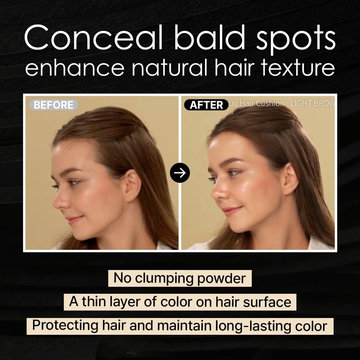 LALACHUU Hairline Powder, the revolutionary solution for concealing hair loss instantly, Root Touch Up for Women & Men with Master Brush. Stain Proof for 100 hours 0.52 Ounce (Light Brown)