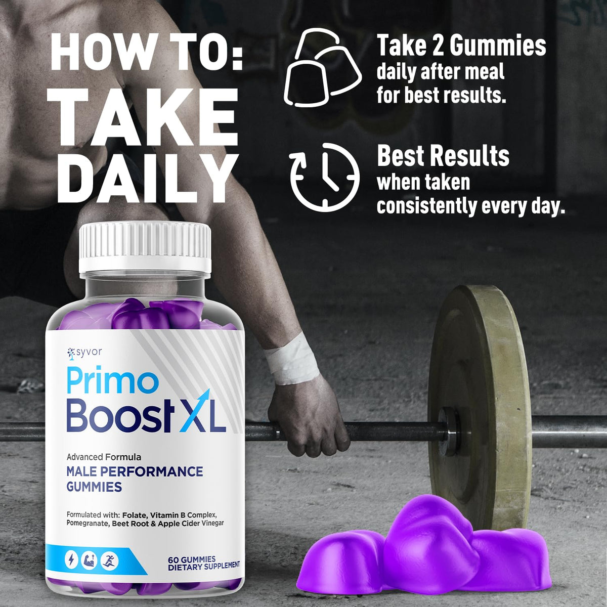 (3 Pack) Primo Boost XL Gummies, Official Primo Boost XL Gummys with All Natural Ingredients, Advanced PrimoBoost Health & Wellness Formula with Max Strength Active Lifestyle Vitamins (180 Gummies)