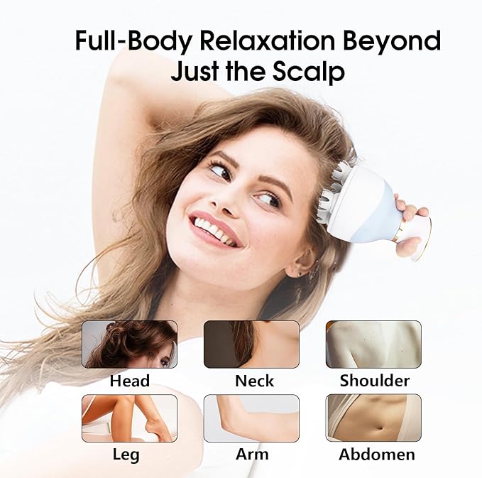 Scalp Massager Hair Growth Electric Head Massager Scalp Massage Tool for Headaches, Head Scratcher Stress Relax, Cat Dog Head Massager