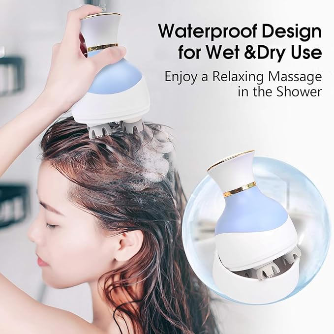 Scalp Massager Hair Growth Electric Head Massager Scalp Massage Tool for Headaches, Head Scratcher Stress Relax, Cat Dog Head Massager