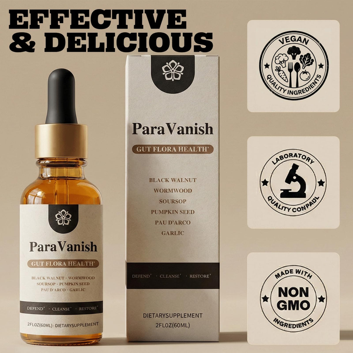 ParaVanish Drops,Wormwood Black Walnut Cleanse for Humans Drops Liquid (2PCS)
