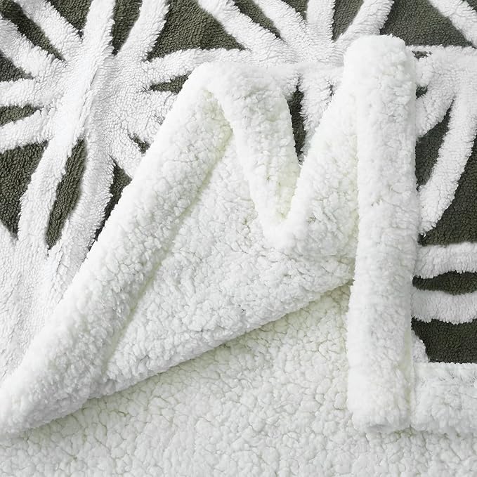 LOMAO Sherpa Fleece Blanket Fuzzy Soft Throw Blanket Dual Sided Blanket for Couch Sofa Bed (Dark Olive, 51''x63'')