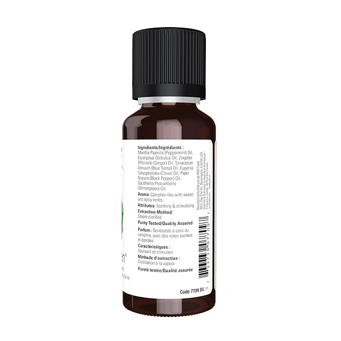 NOW Foods Essential Oils, Muscle Zen™ Essential Oil Blend for Sports Massage, Steam Distilled, 1-Ounce (Pack of 2)