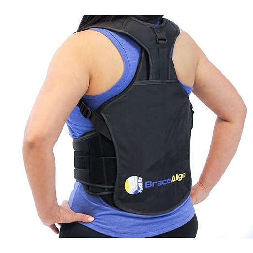 TLSO Thoracic Back Brace, Posture & Back Pain Support for Kyphosis, Scoliosis, Post‑Op Recovery PDAC L0456/L0457 - Fits Waist 23‑50 in
