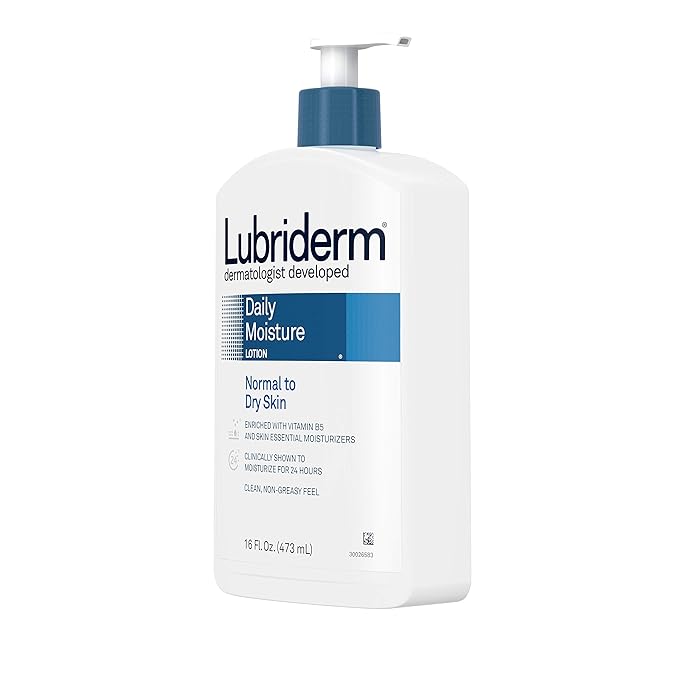 Lubriderm Daily Moisture Hydrating Body and Hand Lotion with Vitamin B5, Non-Greasy, 16 fl. oz (Pack of 3)
