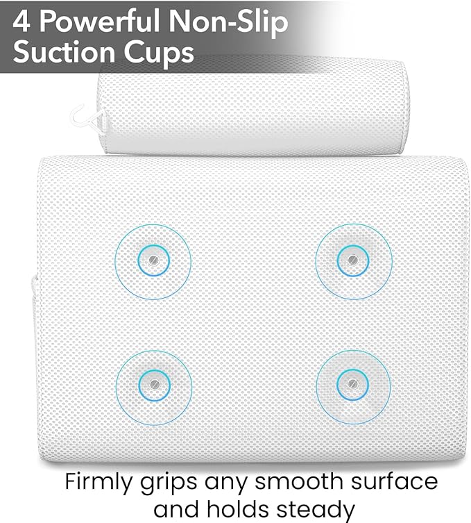 Everlasting Comfort Luxury Bath Pillow - Head, Neck, Back Support Cushion for Bathtub, Spa, Soaking