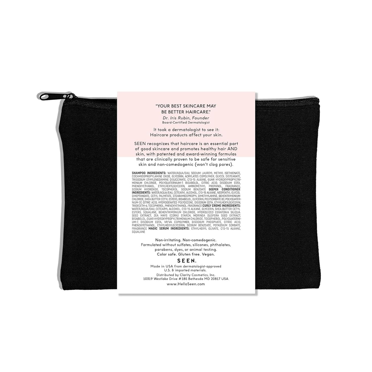 SEEN Curly On The Go Kit -Scented - Non-Comedogenic & Safe for Sensitive Skin - Sulfate-Free, Curl-Defining Styling Hair Bundle - Anti Frizz - Heat Protectant