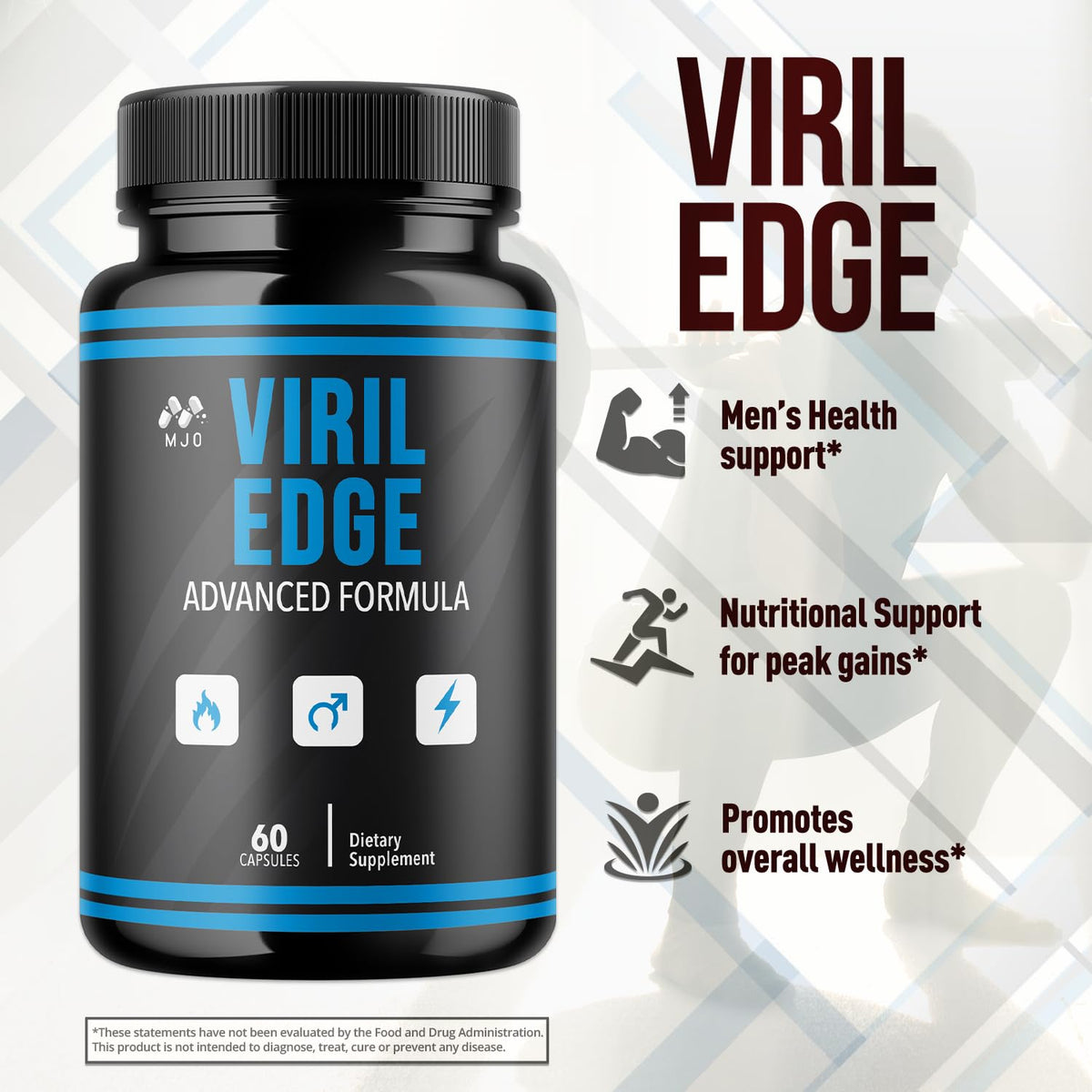 (5 Pack) Viril Edge Capsules, Official Viril Edge Pills for Men with All Natural Ingredients, Maximum Strength Supplement Premium Vitamins Supporting Optimal Wellness & Advanced Health (300 Capsules)