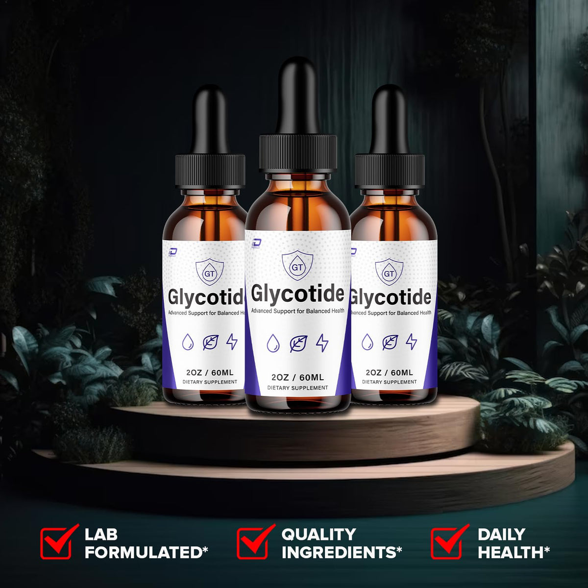 Glycotide Advanced Formula Drops - 5 Bottles - 5 Month Supply