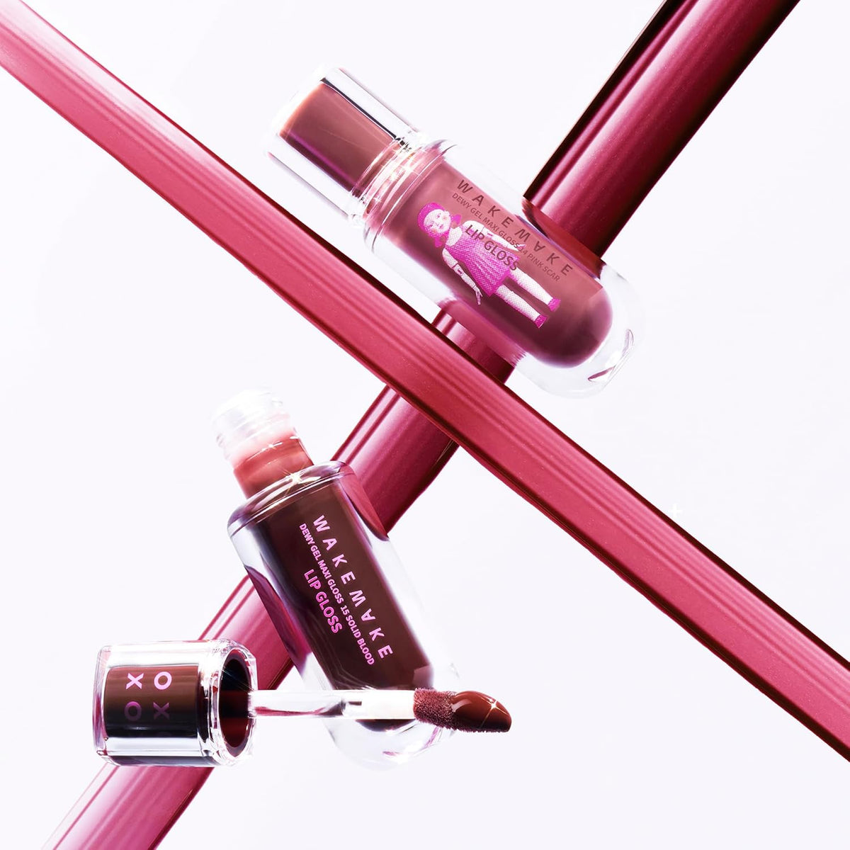 WM X NETFLIX SQUID GAME Dewy Gel Maxi Gloss 15 Solid Blood Set (+Watery Tok Tint Mini 7 Bloody Pop), lips, korean lip