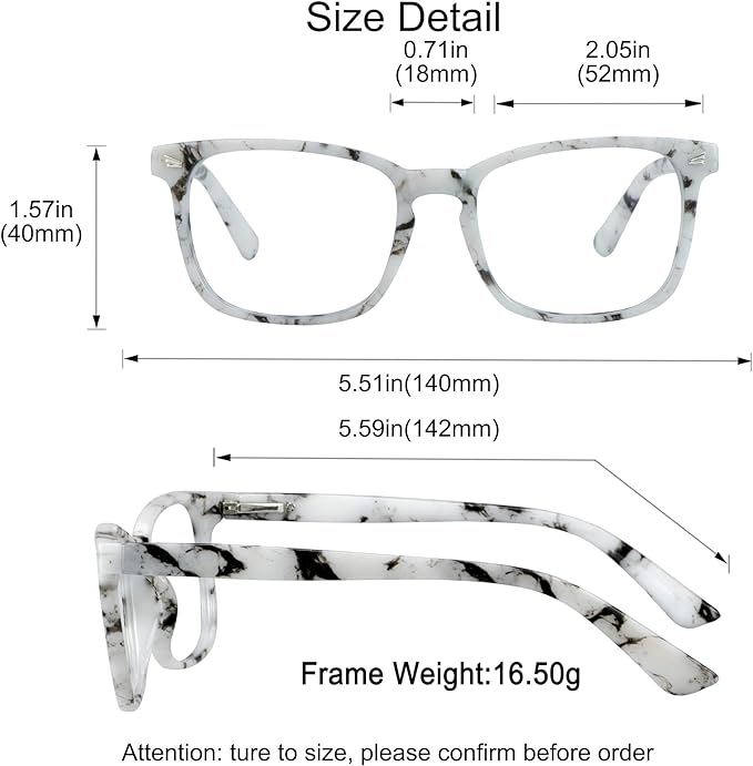 YEIN Bifocal Reading Glasses with Blue Light Blocking Lenses, Bifocal Reader for Women and Men, Vintage Square frame with Spring Hinge (+0.50/+2.75 magnification)