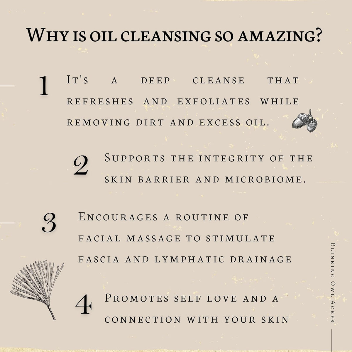 Neem & Sulfur Oil Cleanse | Natural Face Cleanser with Organic Ingredients | Hydrating & Soothing | Good for Acne & Rosacea | Non-Irritating Formula for All Skin Types | 2 oz