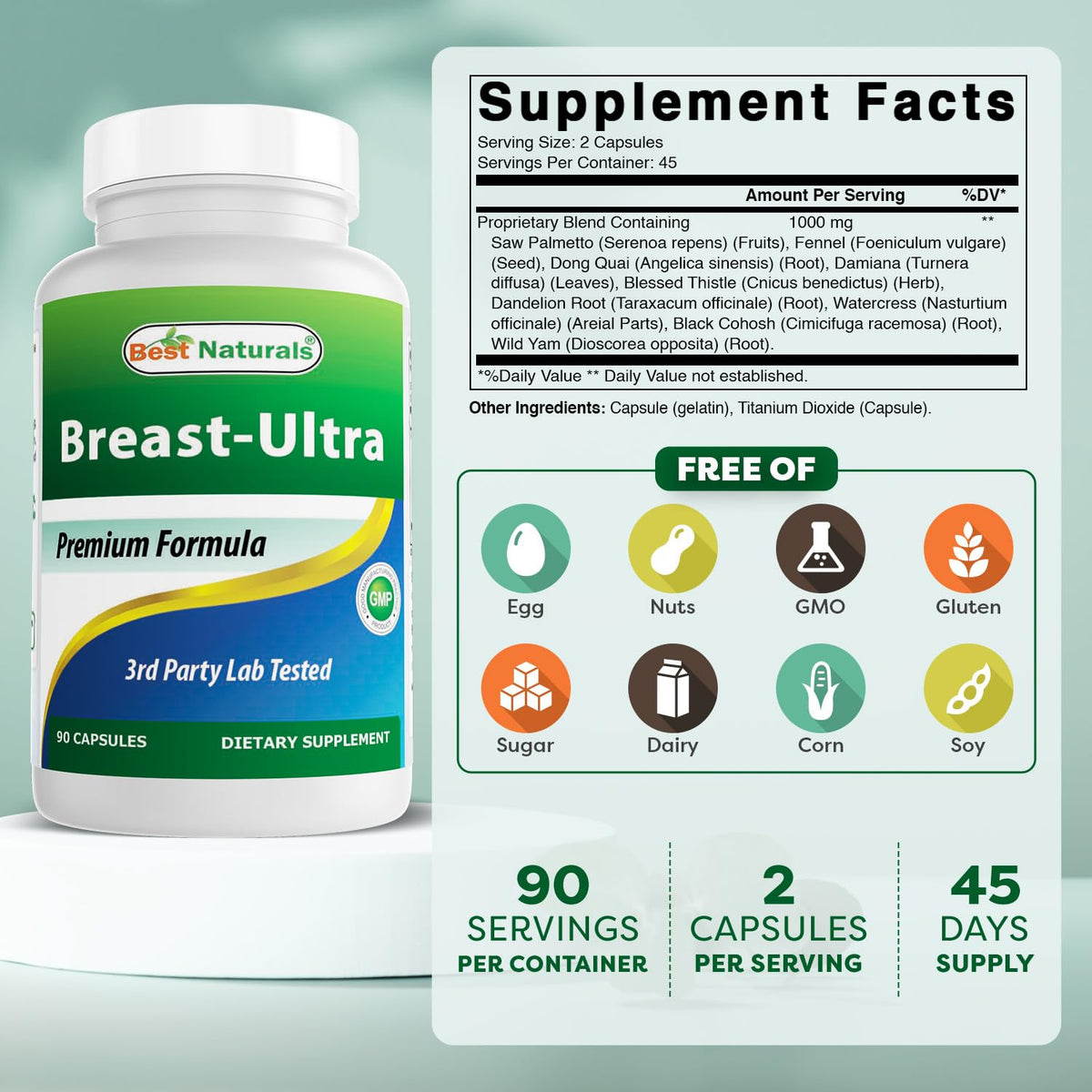 Best Naturals Breast-Ultra Breast Enlargement Pills 90 Capsules (90 Count (Pack of 2))