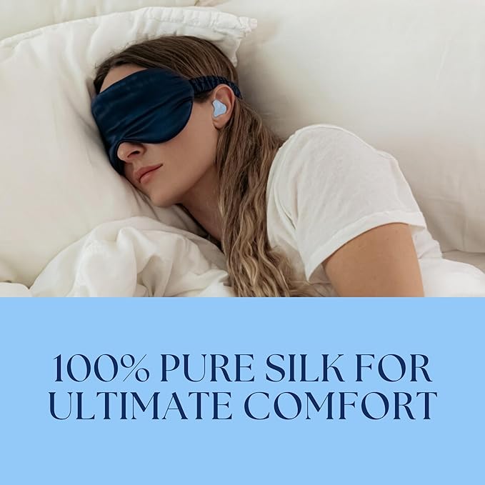 Silk Sleep Mask | 100% Mulberry Silk for Ultimate Comfort | Blocks Light for Deep Sleep & Relaxation | Hypoallergenic, Skin-Friendly, and Temperature-Regulating