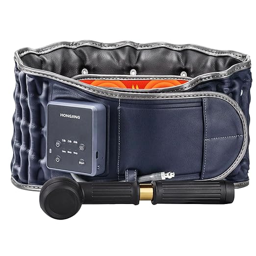 HONGJING Inflatable Decompression Belt with Heating & Vibration for Instant Lower Back Pain Relief - Lumbar Massager Belt Rechargeable, One Size Fits 29-49