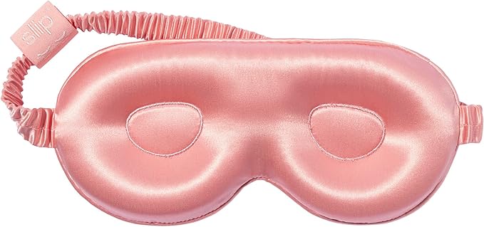 slip Rose Contour Sleep Mask | Pure Silk, 100% Mulberry Silk | Contoured Design for Optimal Light Blocking & Comfort | Soft, Gentle on Skin, Adjustable Strap for Perfect Fit | Ideal for Restful Sleep