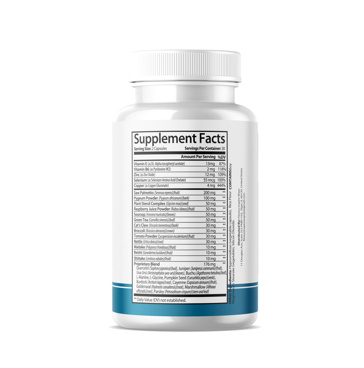 Fitness InspireWays URO Natural Prostatic Support for Men - Promote Healthy Prostatic Function - Support Healthy Fluid Control Valve (180-Capsule)