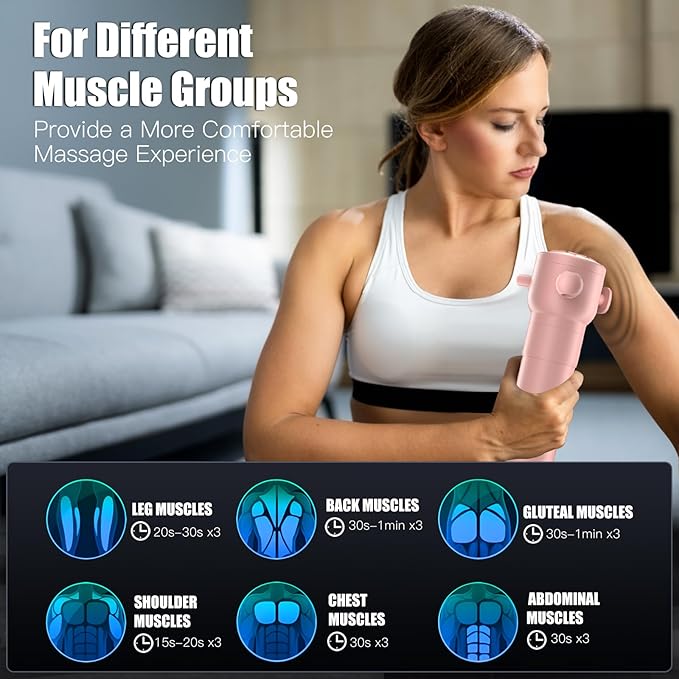 Pro Max Therapy Deep Muscle & Head Vibration Massager, Rechargeable Portable Massager for Travel – Relieves Fatigue & Stress, Soothes Scalp Tension, Pink