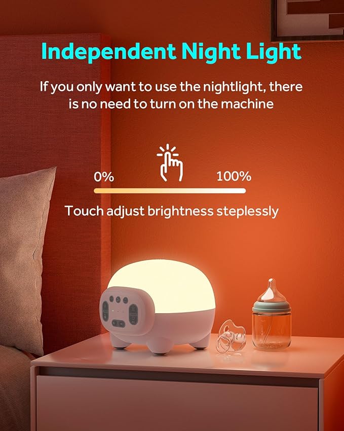 Sound Machine for Kids Sleep with 8 Colors Night Light – 42 Soothing Natural Sounds | Rechargeable | Timer | White Noise Machine for Baby Kids Adults