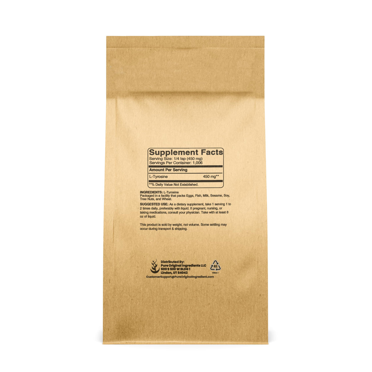 PURE ORIGINAL INGREDIENTS L-Tyrosine (1lb) Powder, Non-Essential Amino Acid Supplement
