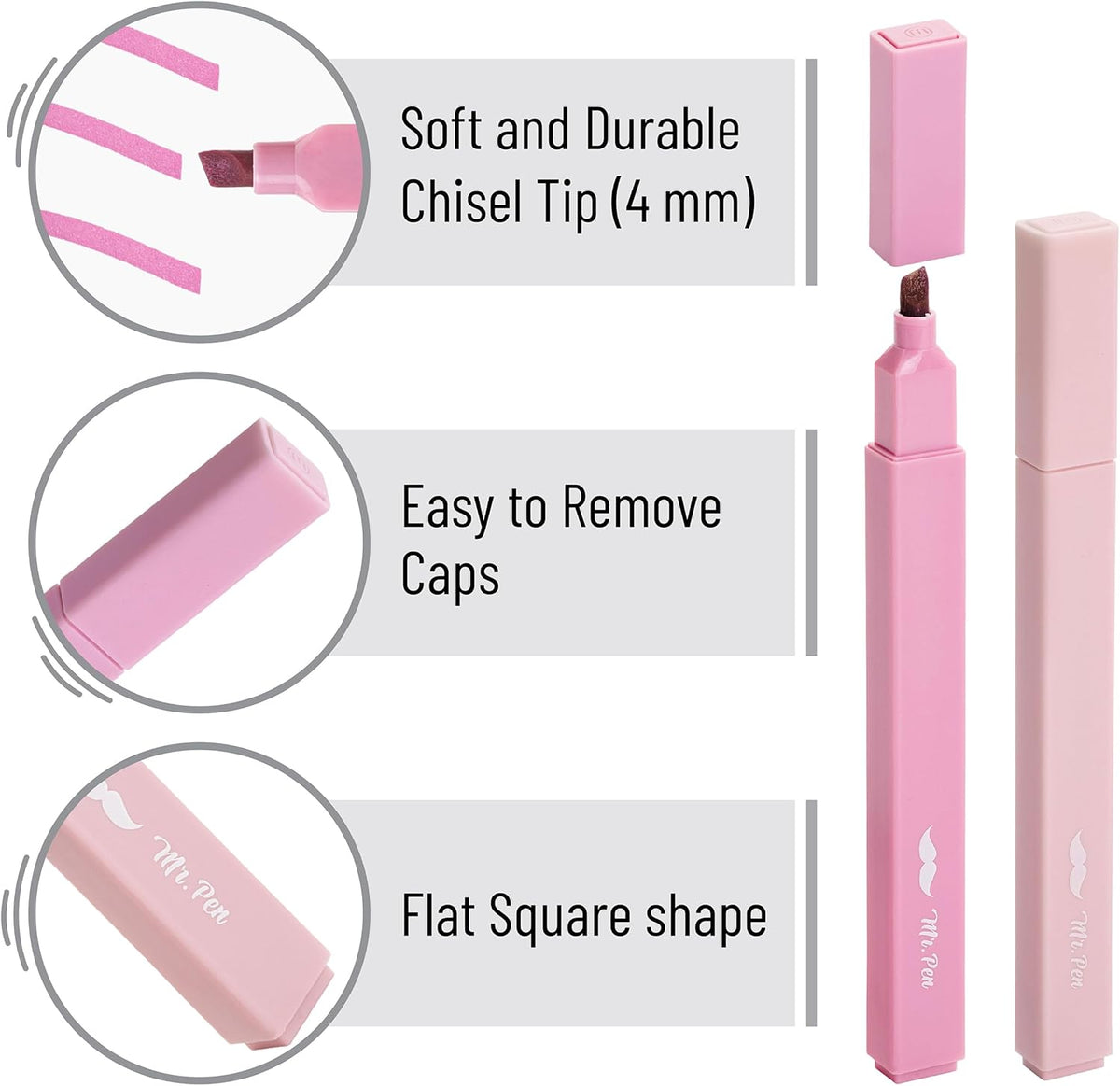 Mr. Pen- Aesthetic Highlighters, 16 pcs, Chisel Tip, Assorted Colors, No Bleed Bible Highlighter Pastel, Back to School Supplies