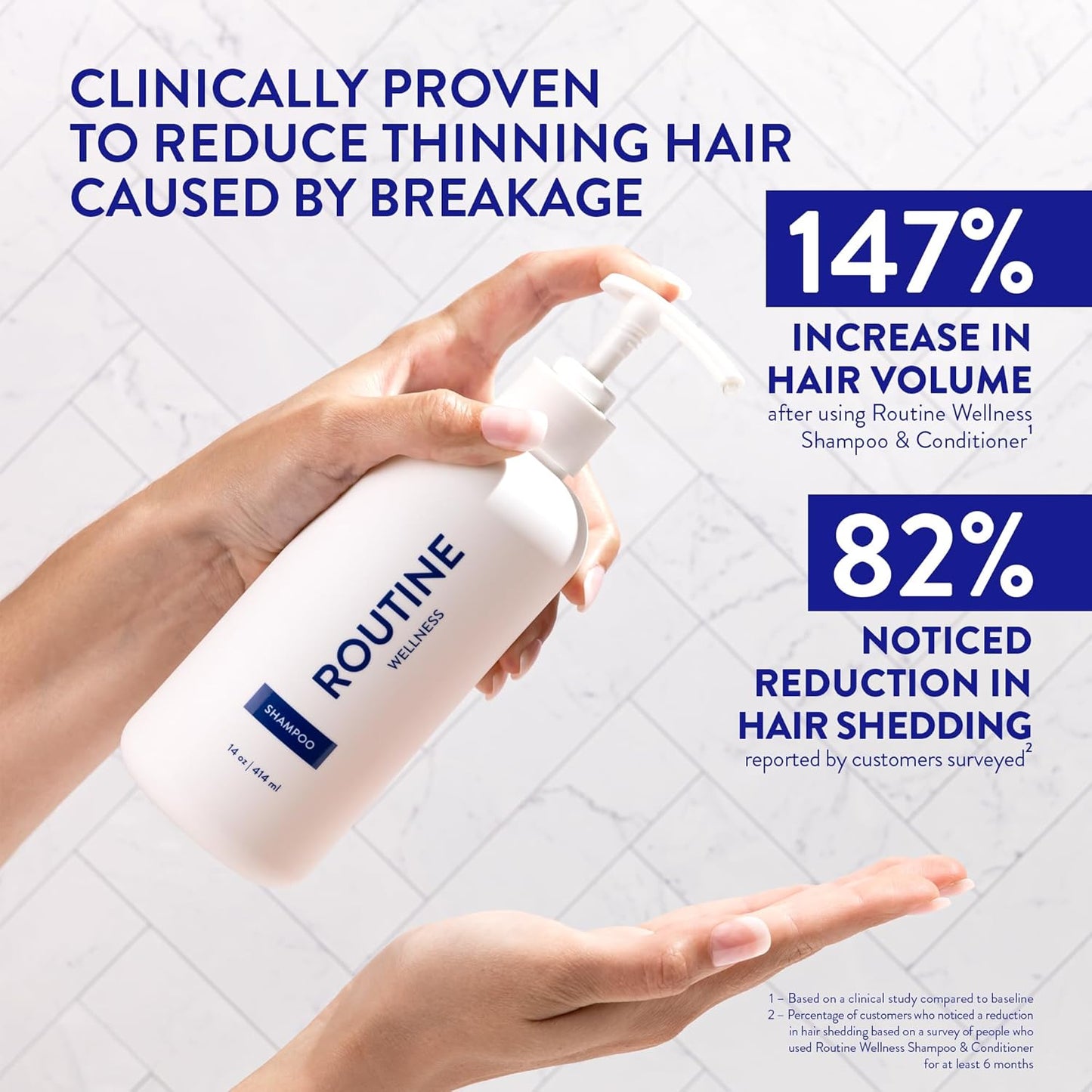 Routine Wellness Anti-Thinning Shampoo for Thinning Hair - Biotin DHT Blocker Women & Men - Color Safe Shampoo for Hair Loss & Healthy Hair - Rose Hips - 14oz