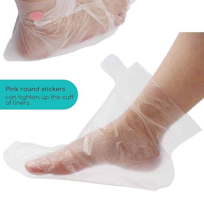 Segbeauty Paraffin Baths Liners for Feet, 200 Counts Thermal Foot Liners, Foot Covers with 200 Stickers for Snug Closure, Wax Bath Foot Bags for Paraffin Wax Machine Large