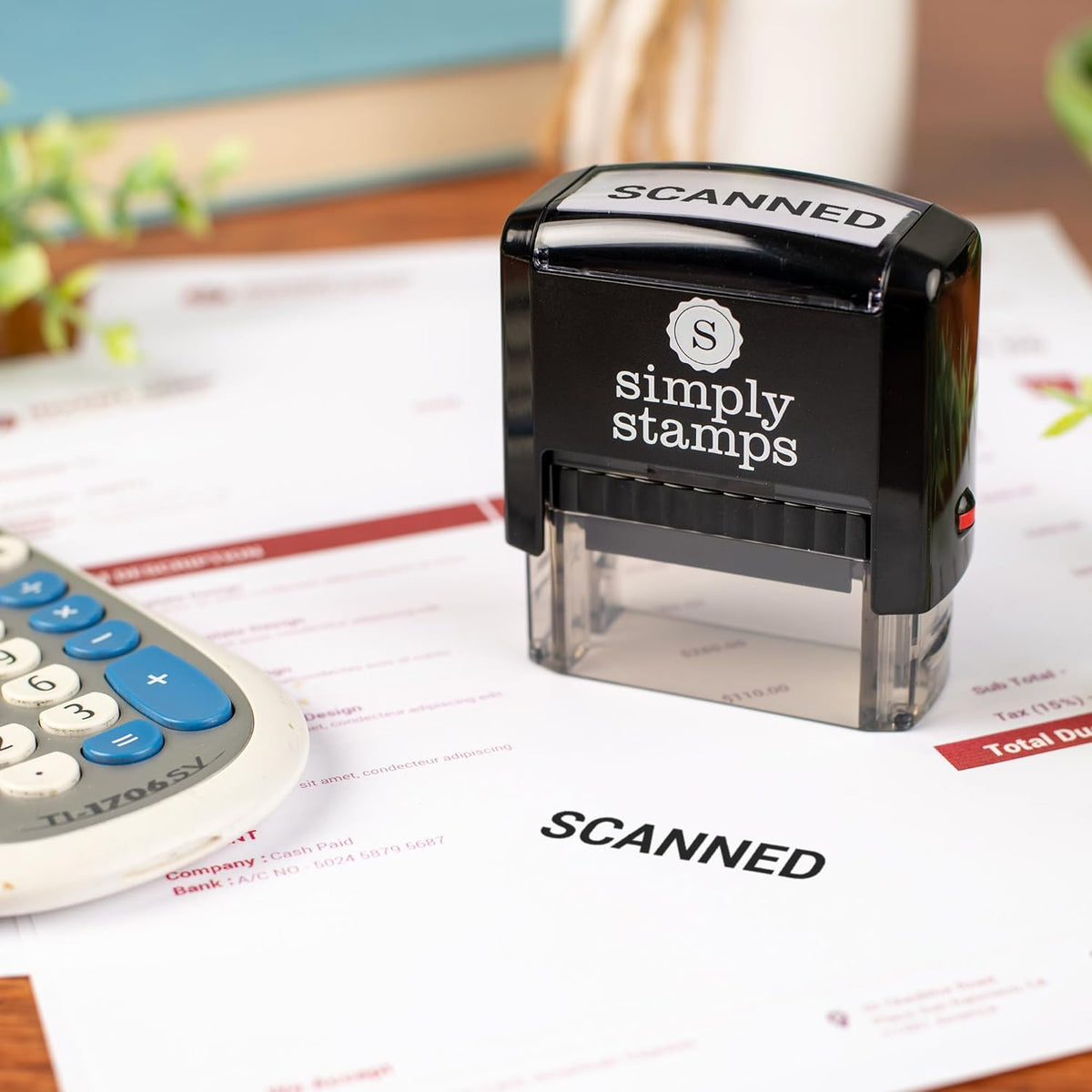 Scanned Office Stamp | 4 Different Sizes | 20 Designs | Multiple Color Options | Perfect for Quick Validation of Office Documents (Scanned, Medium)