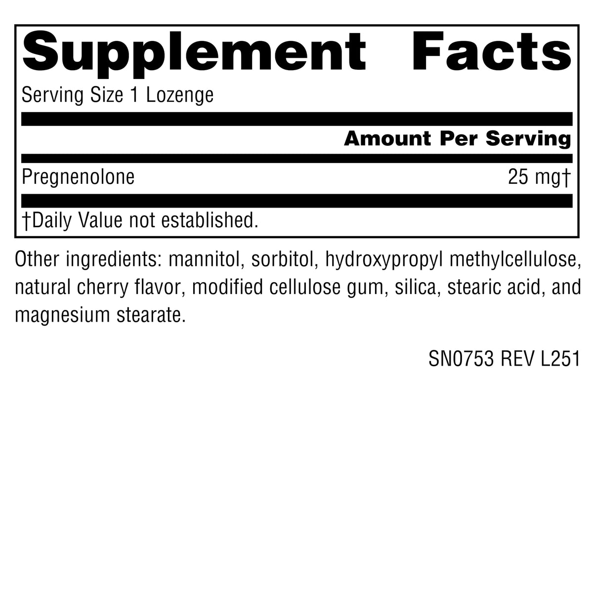 Source Naturals Pregnenolone 25mg - 120 Cherry Lozenges