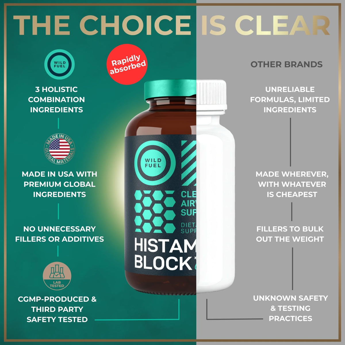 Histamine Block Flavonoids Supplements - Quercetin, Nettle, Atermesia Natural Source Flavonoids - Seasonal Allergy Balance Supplements Histamine Blocker - 120 Homeopathic Allergy Relief D-Hist Caps