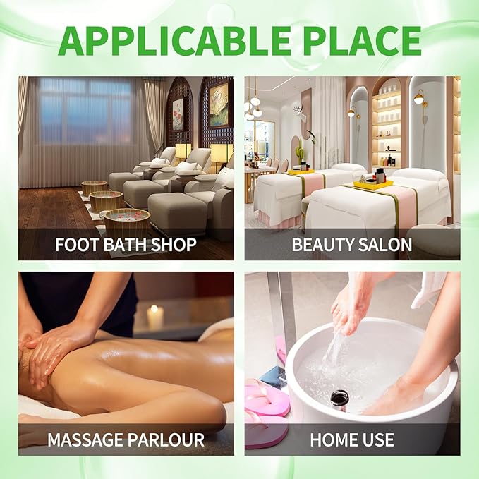 Pedicure Kit Foot Soak Set: Bubble Salt, Sugar Scrub, Massage Mask, Massage Lotion in a Box, 4 Step Foot Spa Kit for Dry Feet, Calluses and Tired Feet（3 Set Peppermint）