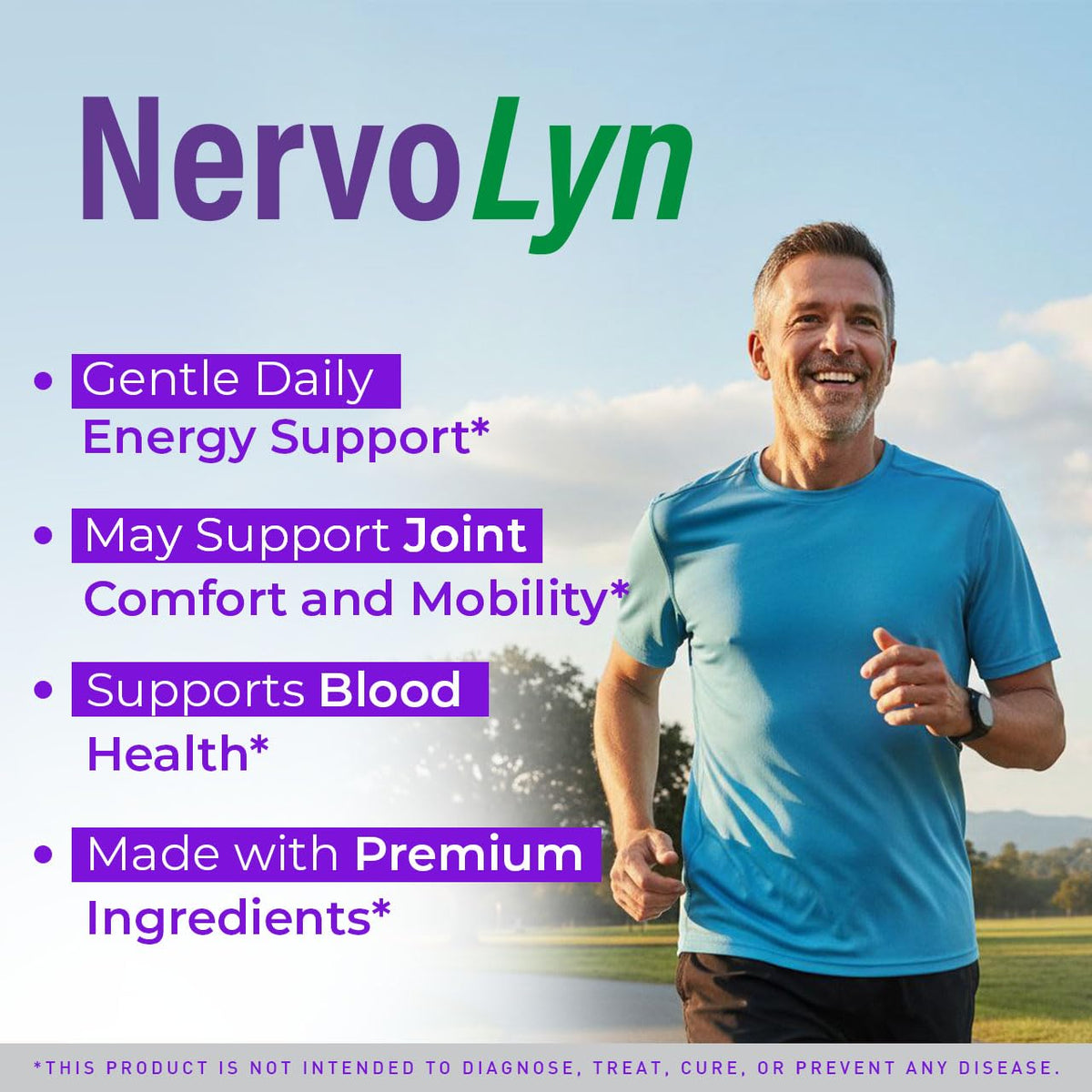 NervoLyn Capsules - Official Nervo Lyn Advanced Supplement Formula Nerve Health, Natural NervoLyn Brain & Memory Focus Vitamins Suppor for Overal Health & Wellness, 60 Capsules for 1 Month