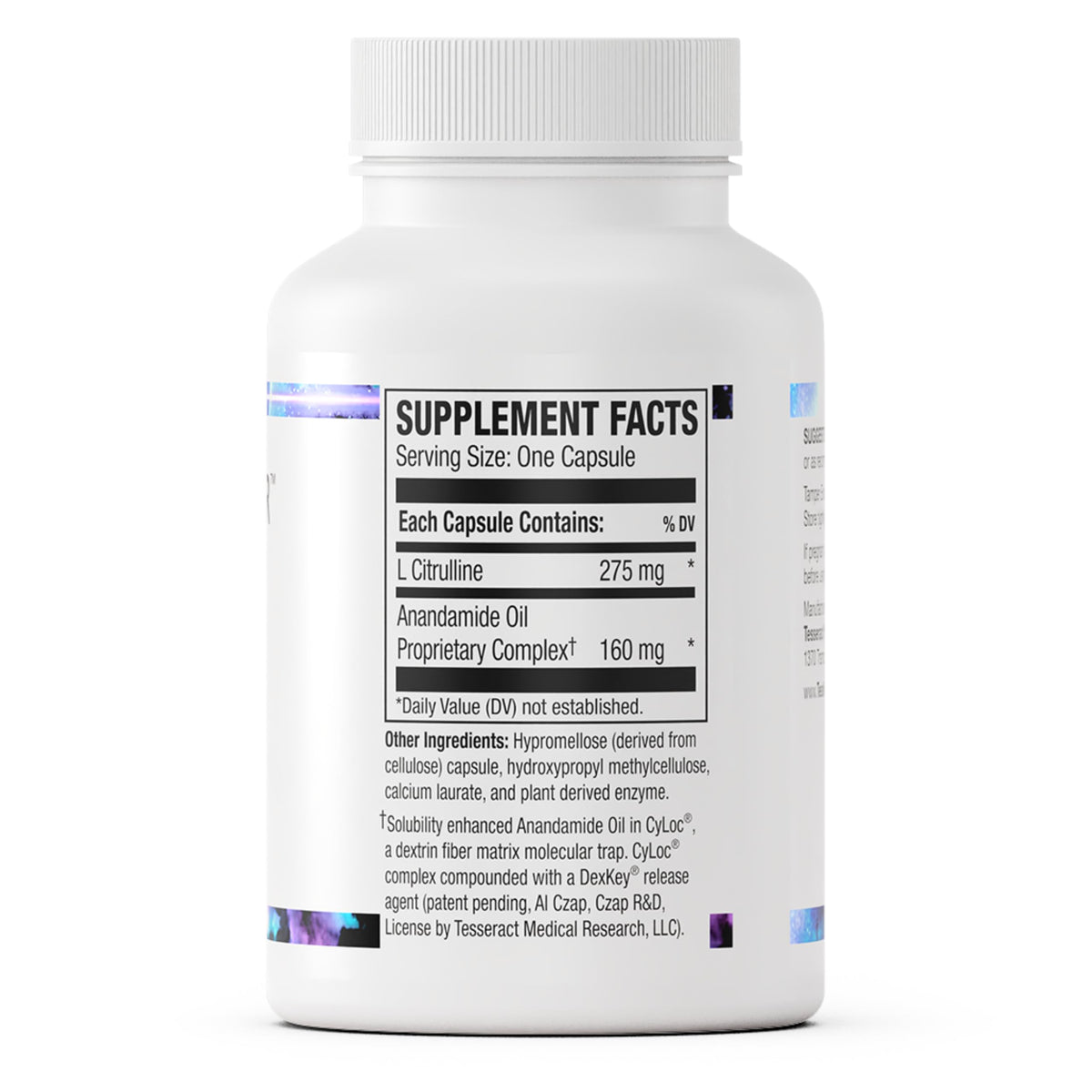 Tesseract Medical Research AnaQuell QR, Stress Relief & Mood Support Supplement, Quick Release L Citrulline & Anandamide, Helps Manage Anxiousness, 90 V-Caps