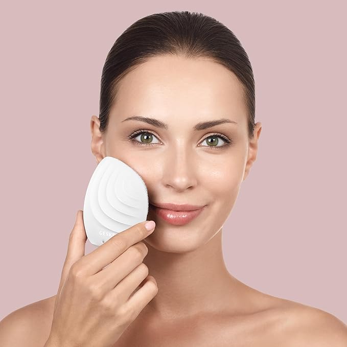 SmartAppGuided™ Sonic Facial Brush 5 in 1 | Vibrating Electric Facial Cleansing Brush | Soft Silicone Brush | Professional Facial Cleanser | Skin Cleanser & Exfoliator | Face Massager