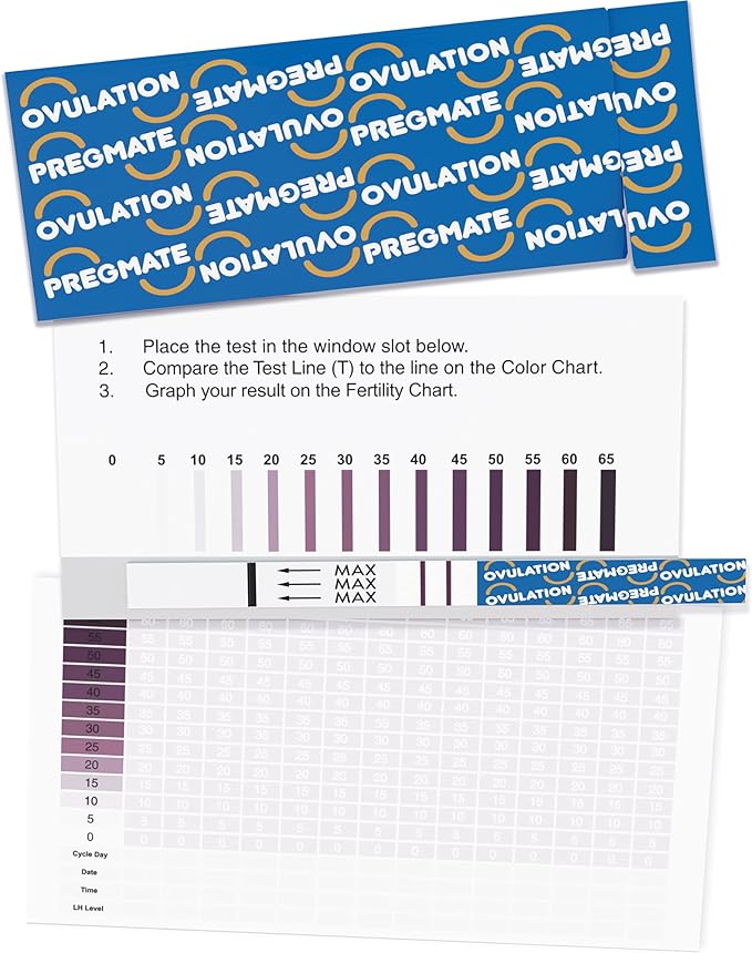 Pregmate 100 Ovulation Test Strips with Numerical LH Result Quantitative Predictor Kit (100 Count)