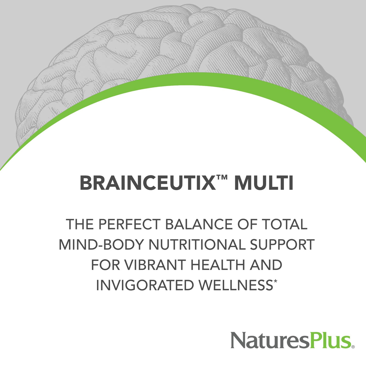 NaturesPlus BrainCeutix Multivitamin Capsules - 90 Capsules - Supports Cognition, Concentration & Clarity - Enhances Memory - Vegan, Gluten Free, Non-GMO - 30 Servings