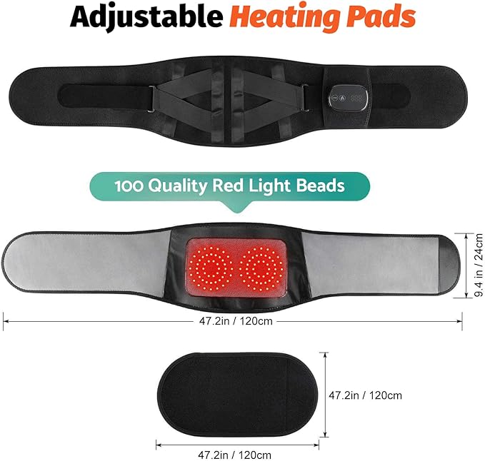 Cordless Heating Pad - Vibrating Heating pad for Back & Vibrating Heating pad for Cramps - FSA HSA Eligible Abdominal Massager w/Auto-Off - Period Cramps Pain Relief