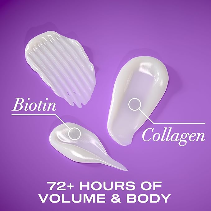 OGX Thick & Full + Biotin & Collagen Volumizing Conditioner, Nutrient-Infused Conditioner with Vitamin B7 Biotin Gives Hair Volume & Body for 72+ Hours, Sulfate-Free Surfactants, 13 fl. Oz