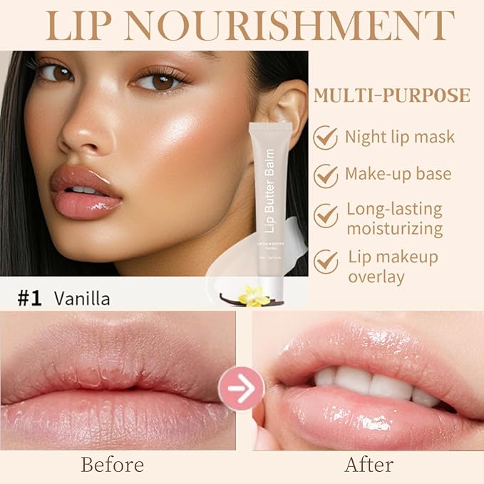 Lip Butter Balm - Lip Balm Hydrating - Tinted Lip Balm - Moisturizing Lip Gloss Set - Girls Lip Oil - Lip Moisturizer for Women - Lip Care Products - Christmas Gifts for Teen Girls