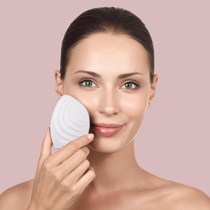 SmartAppGuided™ Sonic Facial Brush 5 in 1 | Vibrating Electric Facial Cleansing Brush | Soft Silicone Brush | Professional Facial Cleanser | Skin Cleanser & Exfoliator | Face Massager