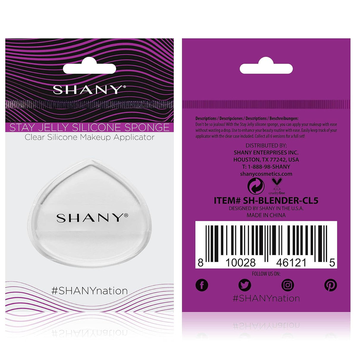 SHANY Stay Jelly Silicone Sponge - Clear & Non-Absorbent Makeup Blending Sponge for Flawless Application with Foundation - CONE
