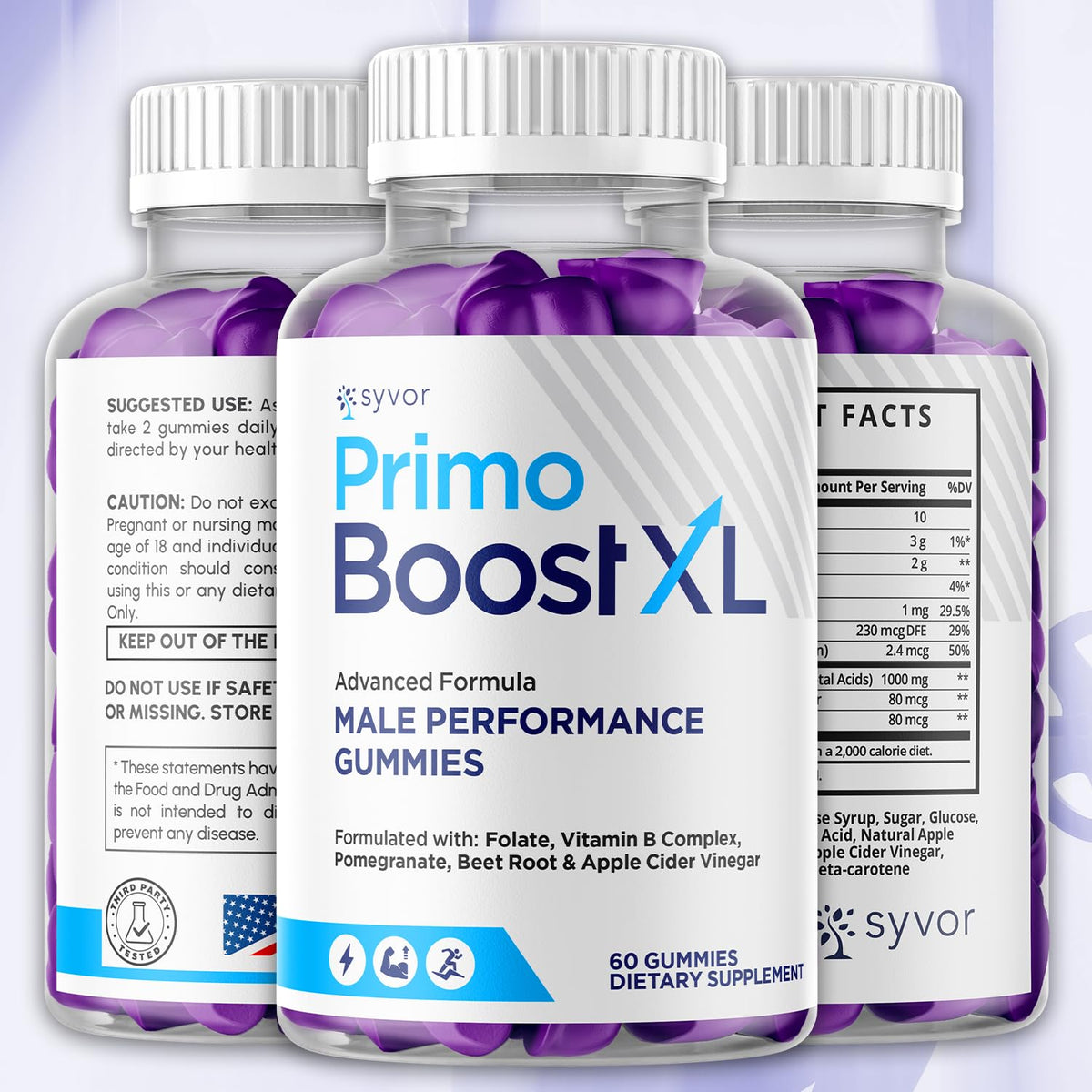 (3 Pack) Primo Boost XL Gummies, Official Primo Boost XL Gummys with All Natural Ingredients, Advanced PrimoBoost Health & Wellness Formula with Max Strength Active Lifestyle Vitamins (180 Gummies)