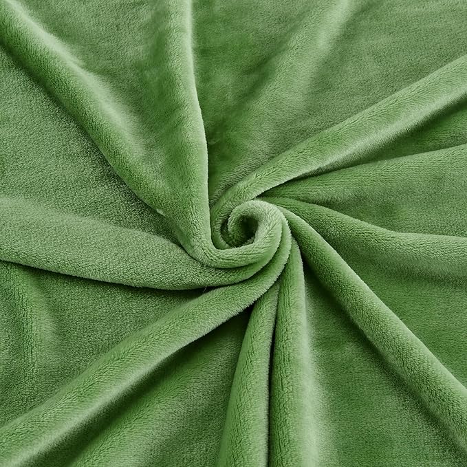 SOCHOW Flannel Fleece Blanket Twin Size, All Season Super Soft Cozy Blanket for Bed or Couch, Sage Green, 60x80 inches