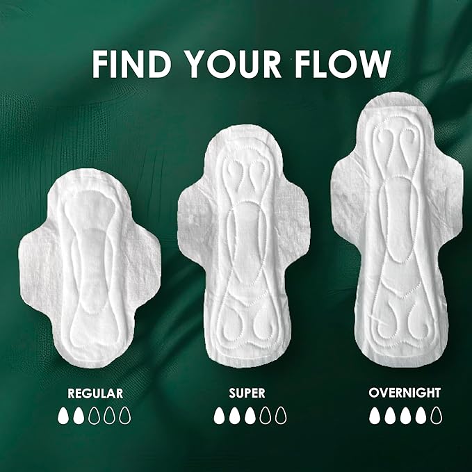 L. Ultra Thin Pads for Women, Overnight Absorbency, Organic Cotton Top Layer, Unscented Pads with Wings, 96 CT