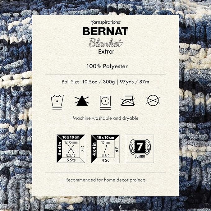 Bernat Blanket Extra Blush Pink Pack of 10.5oz/300g-Polyester-7 Jumbo-97 Yards-Knitting/Crochet Yarn, 1 Pack, 2