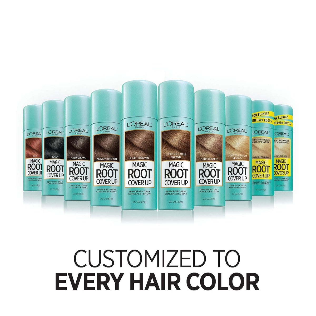 L'Oreal Paris Hair Color Magic Root Cover Up Temporary Colored Concealer Spray for Gray Roots, Lightweight formula, Ammonia and Peroxide Free, Light to Medium Blonde, 2 count