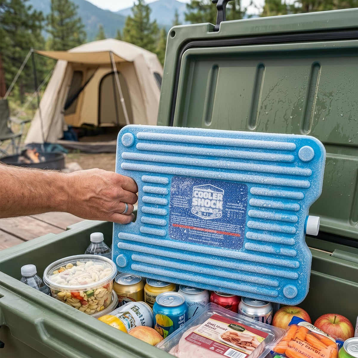 Cooler Shock Ice Packs for Cooler - 2 Reusable, Long Lasting, Cold Freezer Packs for Coolers, Lunch Bags & Totes to Keep Food Fresh - Clear